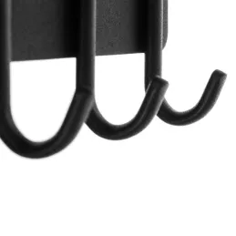 Vješalica za zid s policom LUGARA / Crna mat