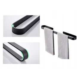 Vješalica za ručnike za zid LUGADO / Crna mat