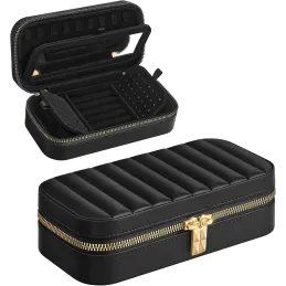 Putna dizajnerska kutijica za nakit BUGATI Mini / Crno-zlatna