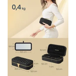 Putna dizajnerska kutijica za nakit BUGATI Mini / Crno-zlatna