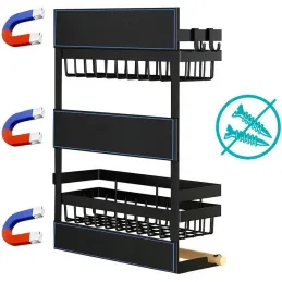 Magnetna polica za hladnjak LURA / Crna mat