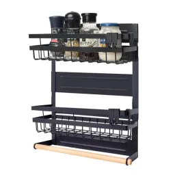 Magnetna polica za hladnjak LURA / Crna mat