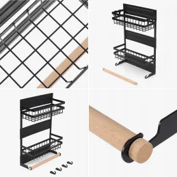 Magnetna polica za hladnjak LURA / Crna mat