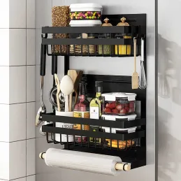 Magnetna polica za hladnjak LURA / Crna mat