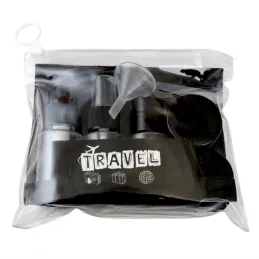 Putni set posudica i bočica za kozmetiku HOLIDAY / Crni