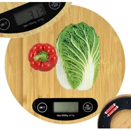 Kuhinjska vaga s LCD zaslonom 5kg OVAL / Bambusovo drvo