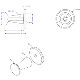 Vješalica MEDELLOT Mini / Zlatno brušena