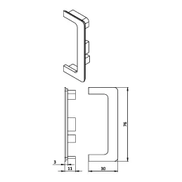 Sada aluminijskih završetaka za profile GOLIAN - C / Crna mat
