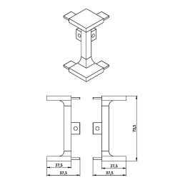Vanjski 90° kut za profile GOLIAN - C / Crna mat