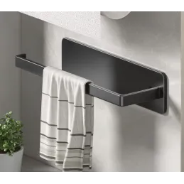 Samoljepljivi držač za rolu papira ili ručnik TRAX / Crna mat