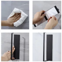 Samoljepljivi držač za rolu papira ili ručnik TRAX / Crna mat