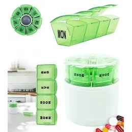 Ekskluzivni organizator i dozator za lijekove HEALTH / Bijela - zelena