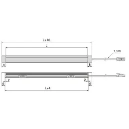 Ugradbena aluminijska letvica s LED trakom i pokrovom PYXIS / Crna mat