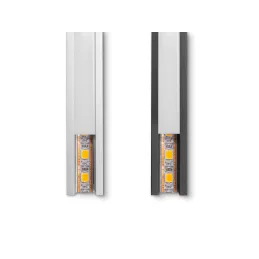 Ugradbena aluminijska letvica s LED trakom i pokrovom PYXIS / Crna mat