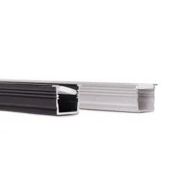 Ugradbena aluminijska letvica s LED trakom i pokrovom PYXIS / Crna mat