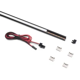 Ugradbena aluminijska letvica s LED trakom i pokrovom PYXIS / Crna mat