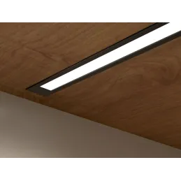 Ugradbena aluminijska letvica s LED trakom i pokrovom PYXIS / Crna mat