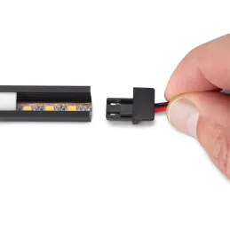 Krajni utikač s napojnim kabelom 1,5m za profil PYXIS / Crna