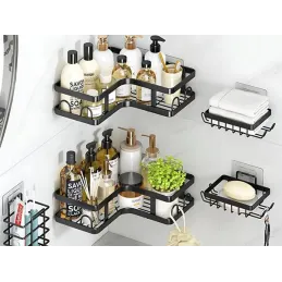 Set od 5 visećih polica NORD / Crna mat