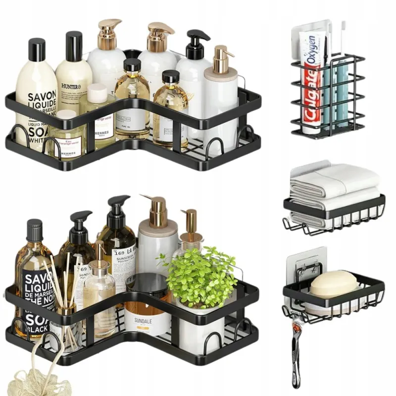 Set od 5 visećih polica NORD / Crna mat