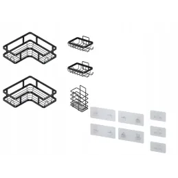 Set od 5 visećih polica NORD / Crna mat