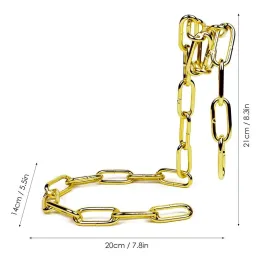 Stalak za vino CHAIN / Zlatno sjajna