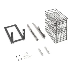 Izvlačna trostruka košara s mekanim zatvaranjem ANDROMEDA / Antracit