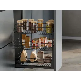 Izvlačna trostruka košara s mekanim zatvaranjem ANDROMEDA / Antracit