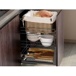 Izvlačna trostruka košara s mekanim zatvaranjem ANDROMEDA / Antracit