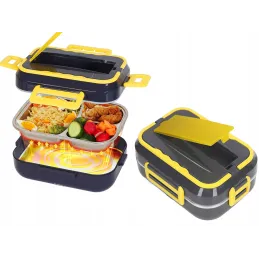 Električna posuda za ručak s grijanjem LUNCHBOX / Crno - žuta