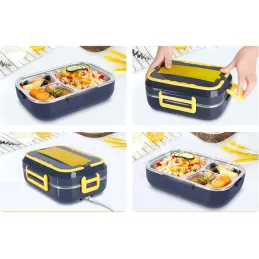 Električna posuda za ručak s grijanjem LUNCHBOX / Crno - žuta