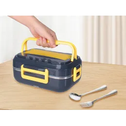 Električna posuda za ručak s grijanjem LUNCHBOX / Crno - žuta