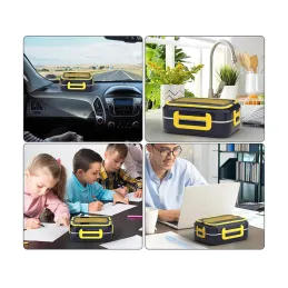 Električna posuda za ručak s grijanjem LUNCHBOX / Crno - žuta
