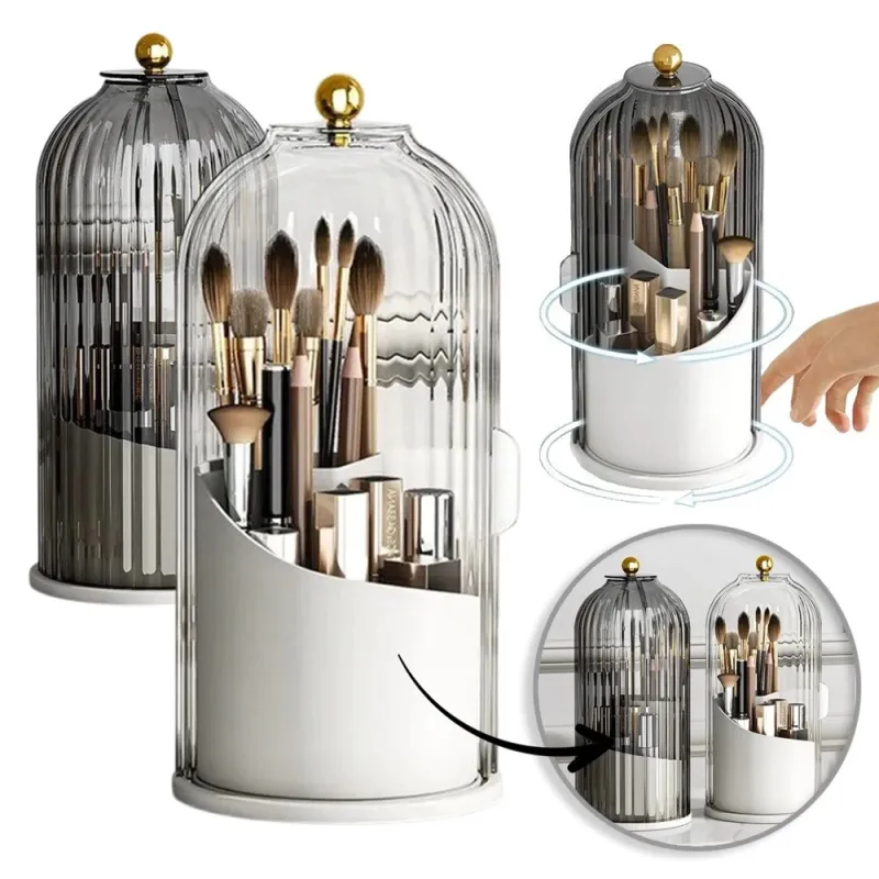 Okretni organizator za četkice i šminku GALIA / Crno-bijeli