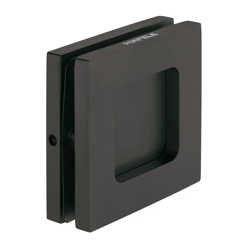 Obostrana ručka za staklena vrata TAXO SQUARE / Grafitno crna