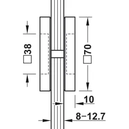 Obostrana ručka za staklena vrata TAXO SQUARE / Grafitno crna