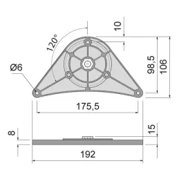 Gornji držač za stolne noge 60 mm