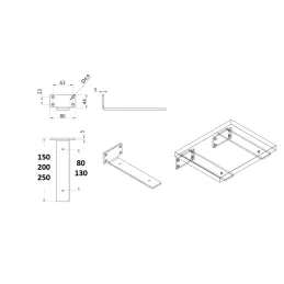 Držač police CASILA / Crna mat