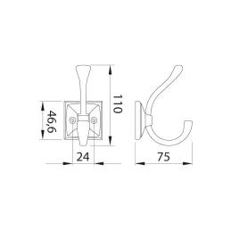 Vješalica MALAGA / Krom saten