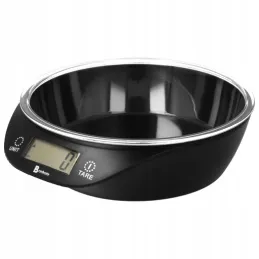 Dizajnerska kuhinjska vaga 5kg s posudom TARE / Crna