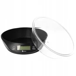 Dizajnerska kuhinjska vaga 5kg s posudom TARE / Crna
