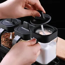 3-dijelni set za kavu i začine s žličicom / Crna