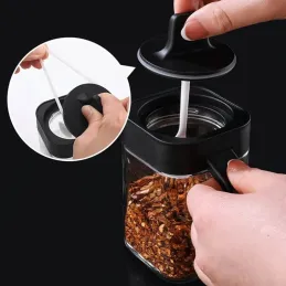 3-dijelni set za kavu i začine s žličicom / Crna