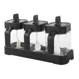 3-dijelni set za kavu i začine s žličicom / Crna