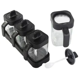 3-dijelni set za kavu i začine s žličicom / Crna