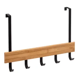 Dizajnerska vješalica za vrata NATUREO / Crna mat - drvo