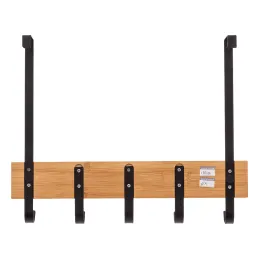 Dizajnerska vješalica za vrata NATUREO / Crna mat - drvo