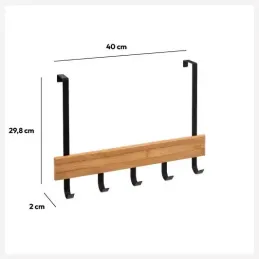 Dizajnerska vješalica za vrata NATUREO / Mat bijela - drvo