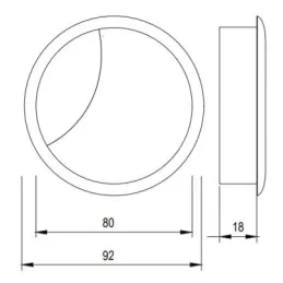 Prolaz za kabele PVC 80 mm / Tamnosmeđa