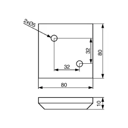 Plastična nožica 10 mm 80x80 / Siva